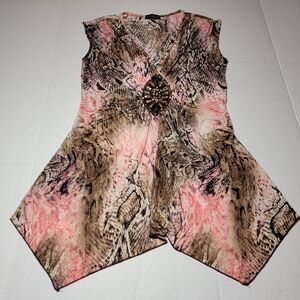 Venus‎ Embellished Sleeveless Top, Beaded detail, V-neck Women’s Small